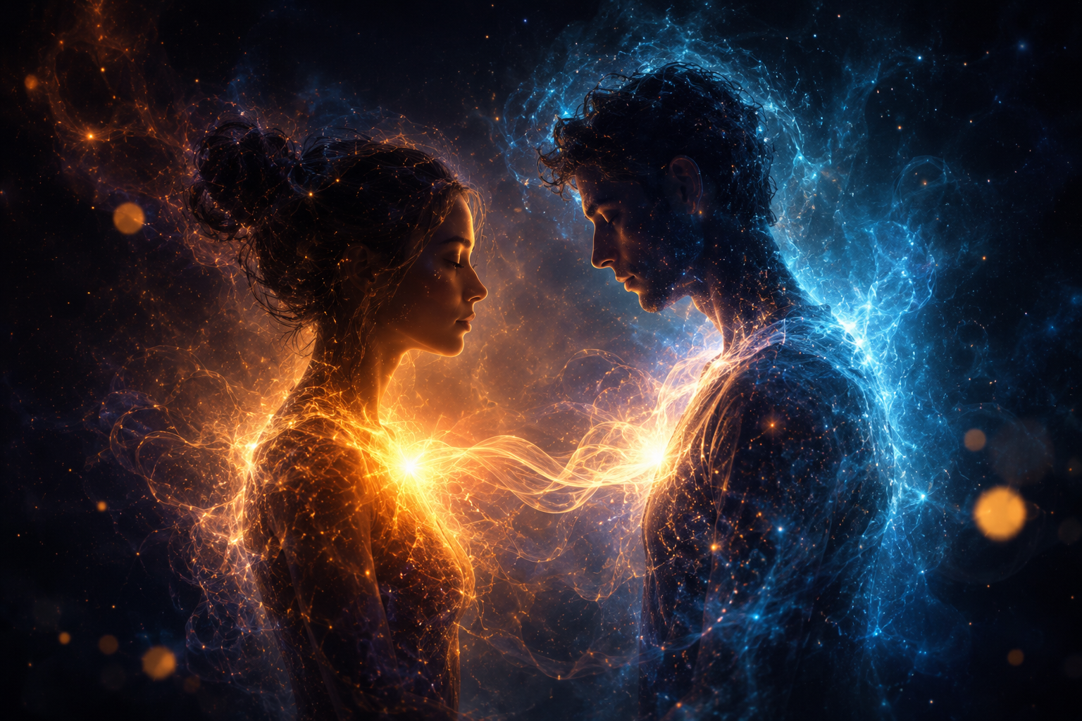 Woman reflecting on a strong spiritual and energetic connection with another person